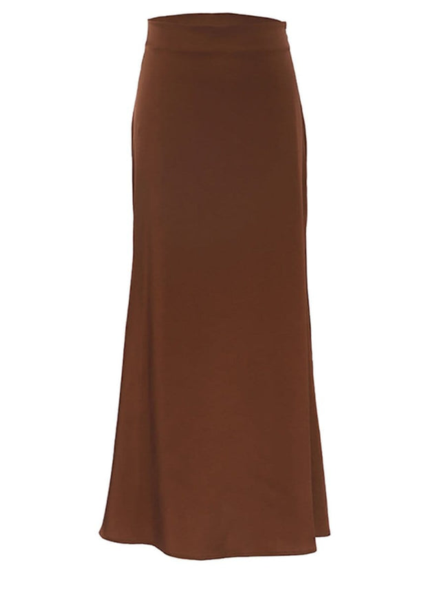 Amani Zipper Casual Silk Skirt - Fashion Pov