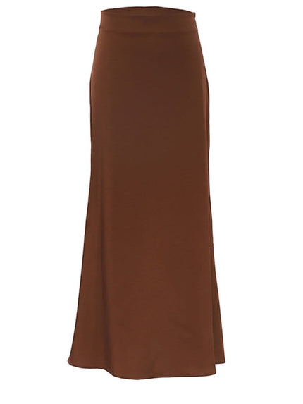Amani Zipper Casual Silk Skirt - Fashion Pov
