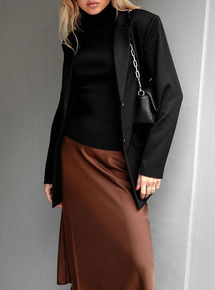 Amani Zipper Casual Silk Skirt - Fashion Pov