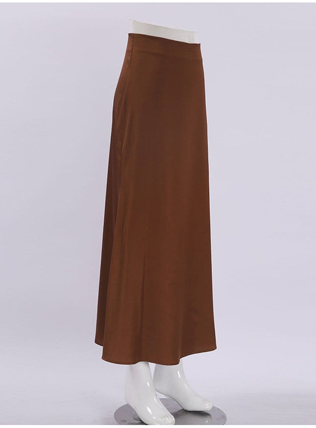 Amani Zipper Casual Silk Skirt - Fashion Pov