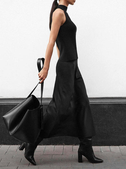 Amani Zipper Casual Silk Skirt - Fashion Pov