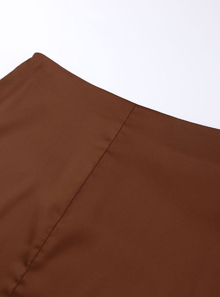 Amani Zipper Casual Silk Skirt - Fashion Pov