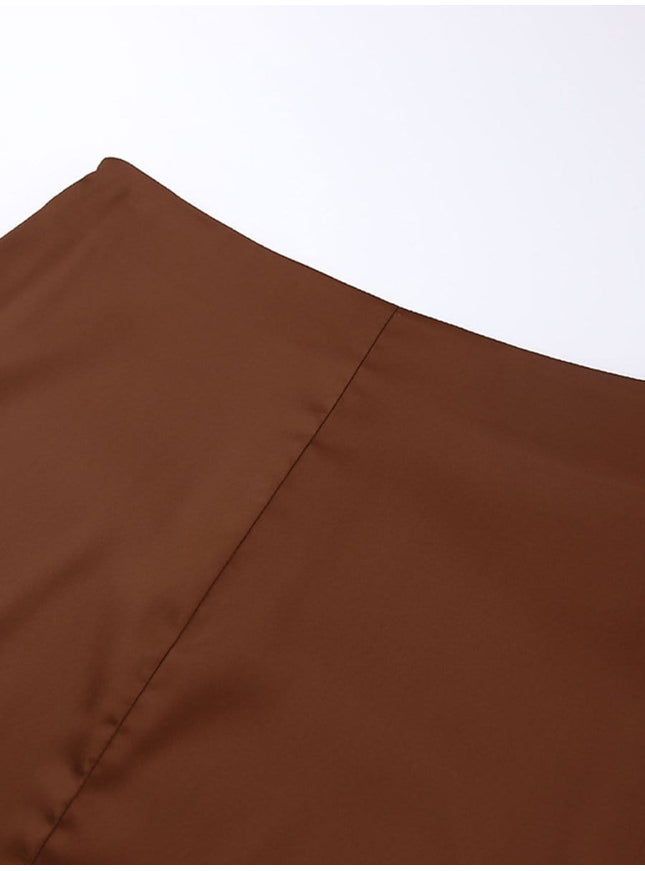 Amani Zipper Casual Silk Skirt - Fashion Pov