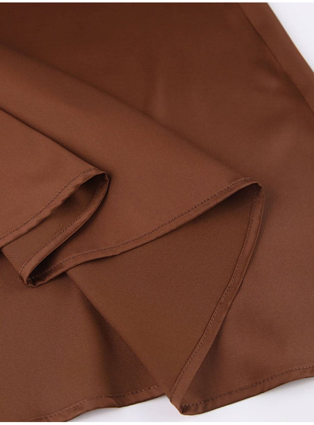 Amani Zipper Casual Silk Skirt - Fashion Pov