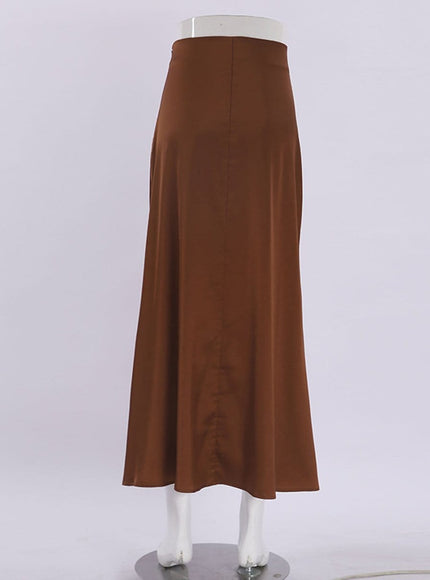 Amani Zipper Casual Silk Skirt - Fashion Pov