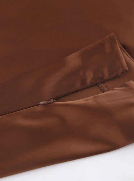 Amani Zipper Casual Silk Skirt - Fashion Pov