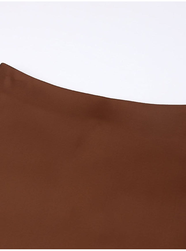 Amani Zipper Casual Silk Skirt - Fashion Pov