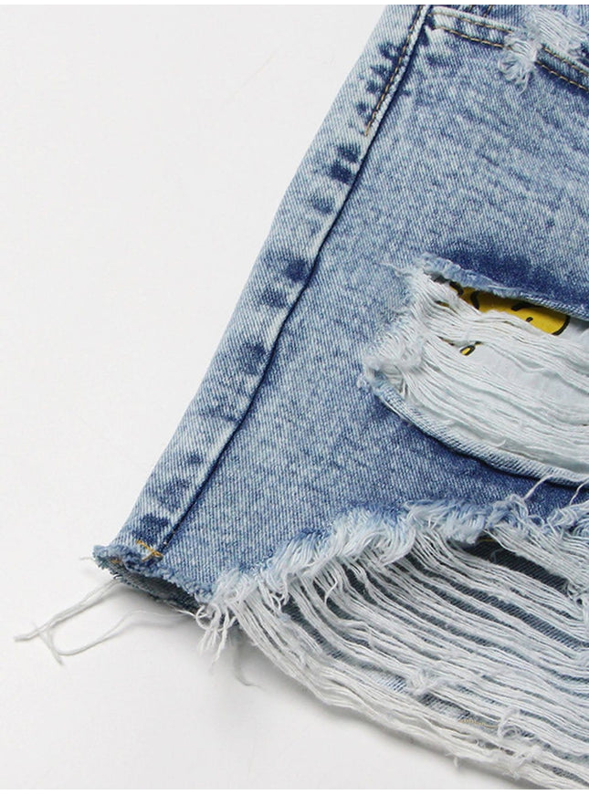 Amber Hollow Out Denim Short Pant - Fashion Pov