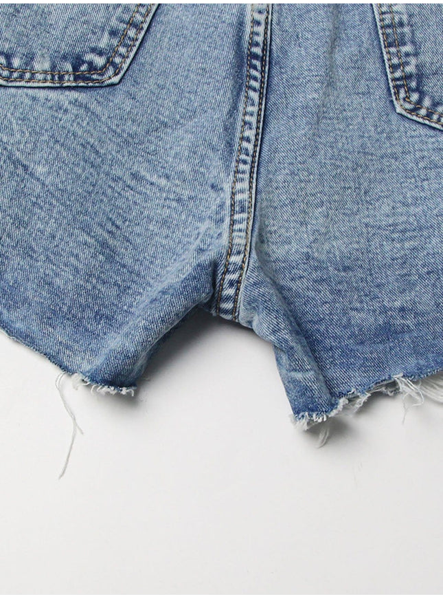 Amber Hollow Out Denim Short Pant - Fashion Pov