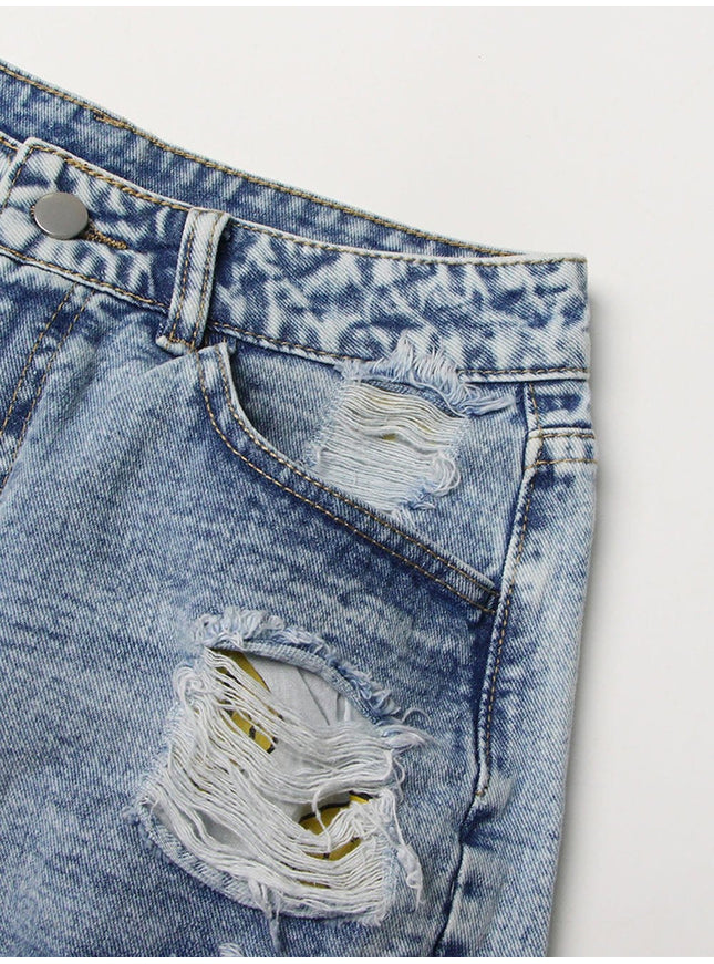 Amber Hollow Out Denim Short Pant - Fashion Pov