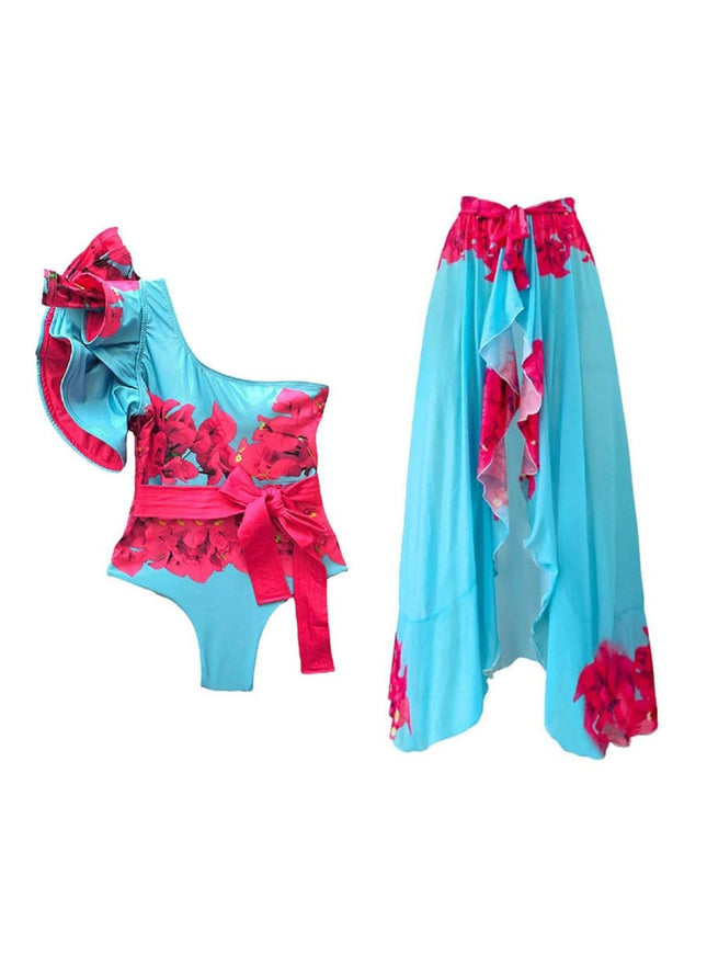 Amy Ruffle Swimsuit & Skirt Set - Fashion Pov