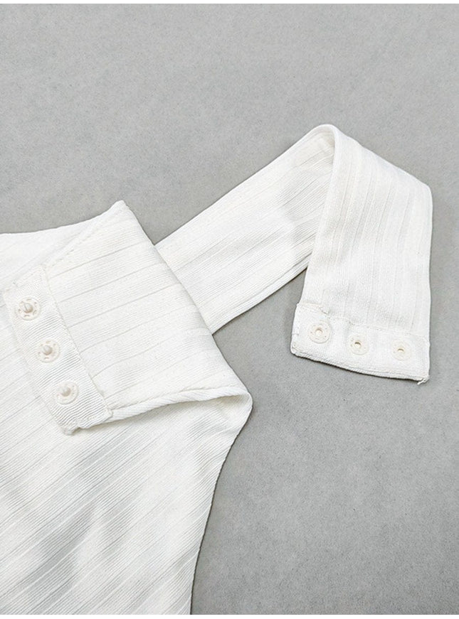 Anne Knit Shoulder Backless Bodysuit - Fashion Pov