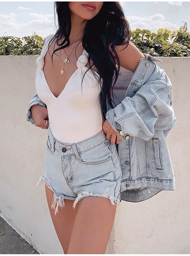 Anne Knit Shoulder Backless Bodysuit - Fashion Pov