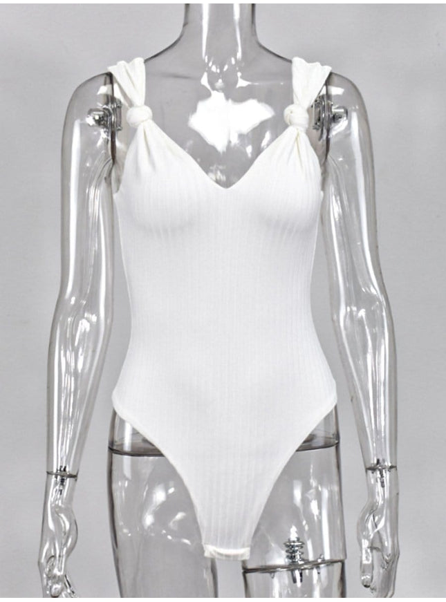 Anne Knit Shoulder Backless Bodysuit - Fashion Pov