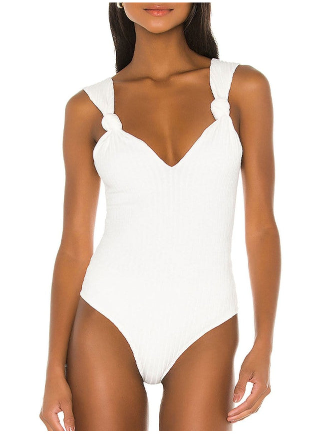 Anne Knit Shoulder Backless Bodysuit - Fashion Pov