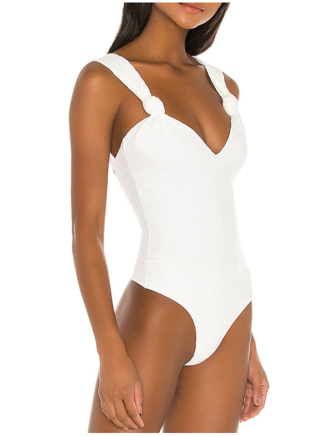Anne Knit Shoulder Backless Bodysuit - Fashion Pov