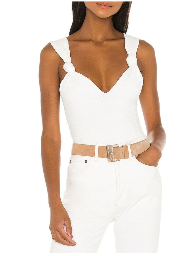 Anne Knit Shoulder Backless Bodysuit - Fashion Pov