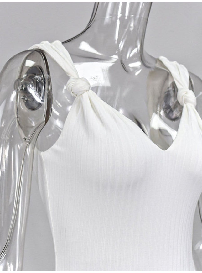 Anne Knit Shoulder Backless Bodysuit - Fashion Pov