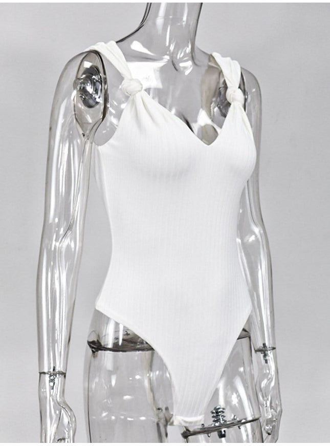 Anne Knit Shoulder Backless Bodysuit - Fashion Pov