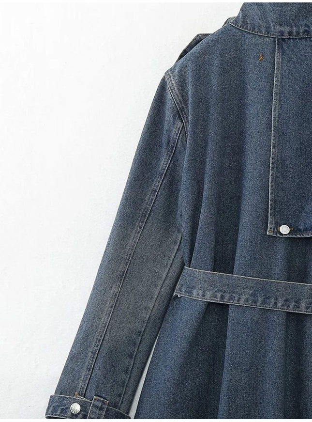Arabella Denim Trench Midi Dress - Fashion Pov