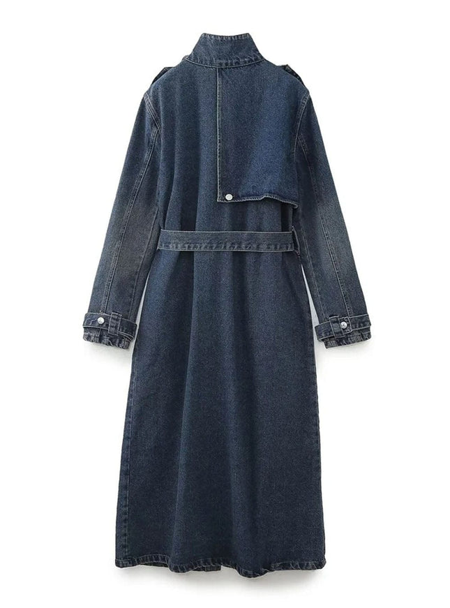 Arabella Denim Trench Midi Dress - Fashion Pov