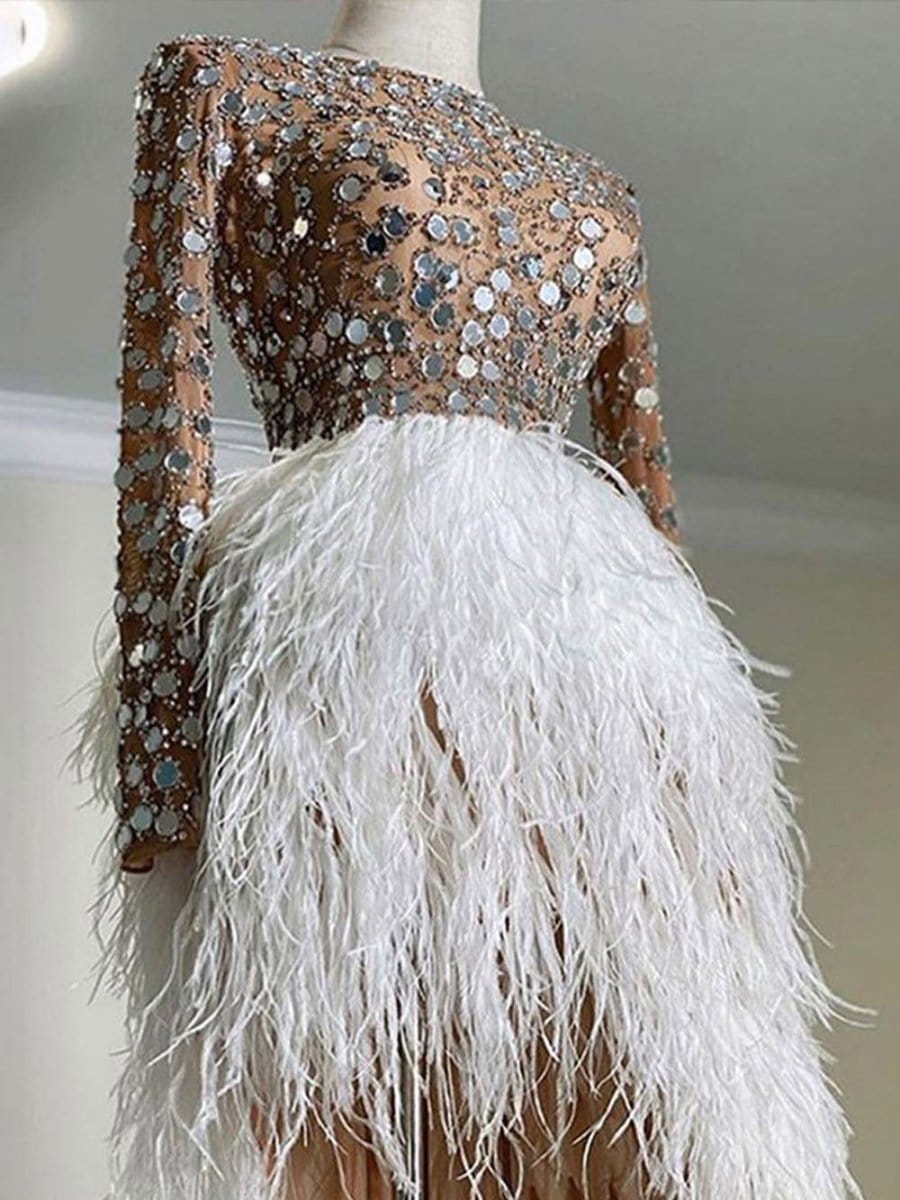 Asher Feather Mini Dress - Fashion Pov