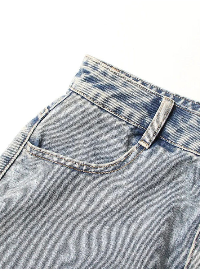 Aster Hollow Out Casual Denim Skirt - Fashion Pov