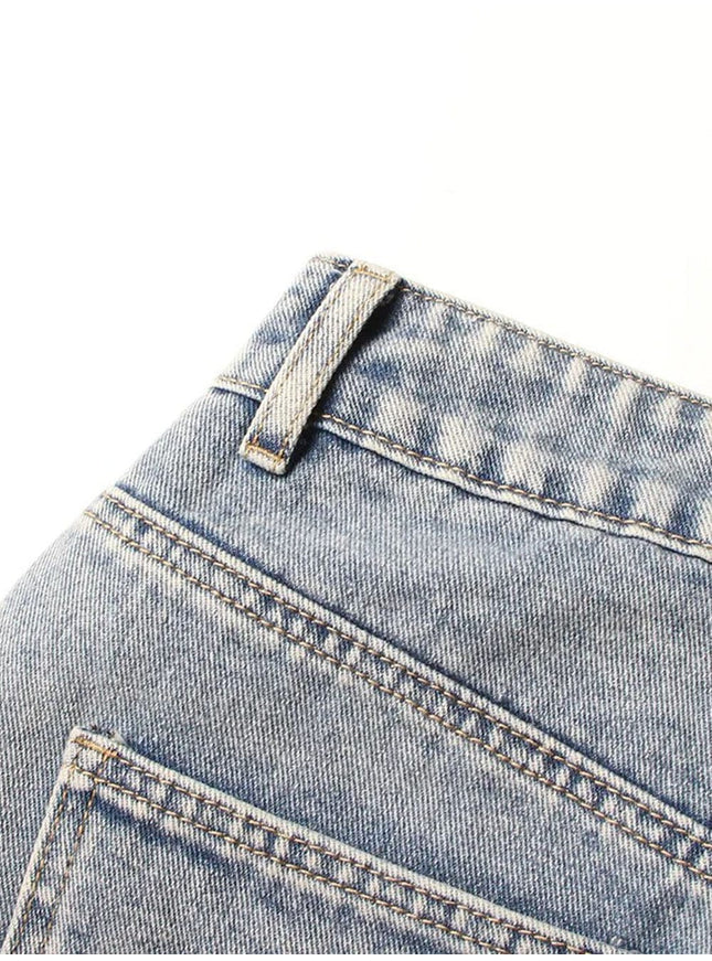 Aster Hollow Out Casual Denim Skirt - Fashion Pov