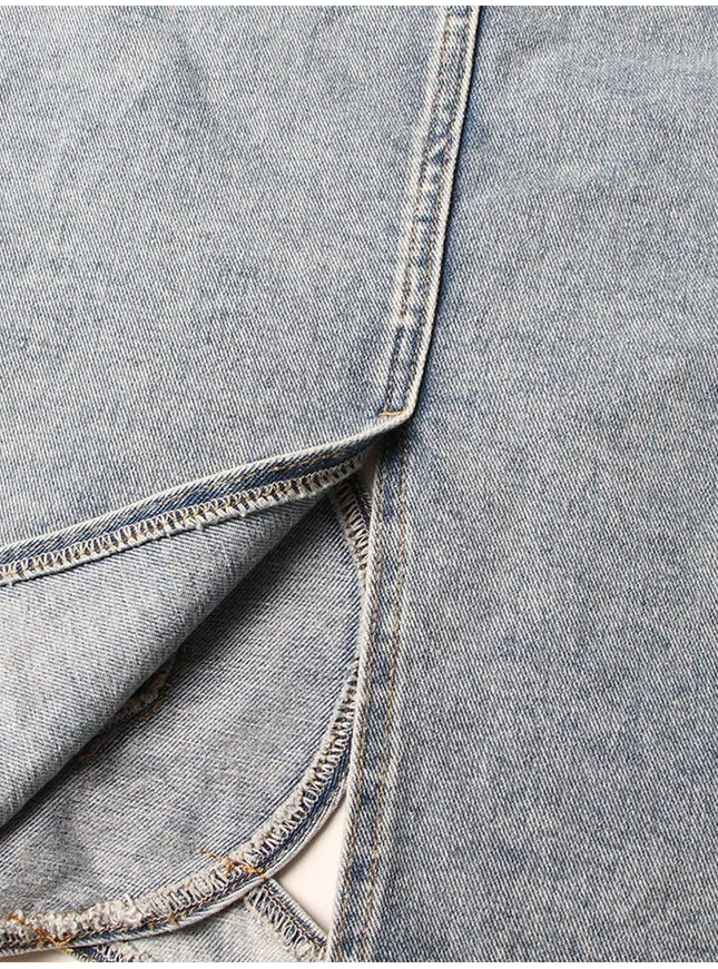 Aster Hollow Out Casual Denim Skirt - Fashion Pov
