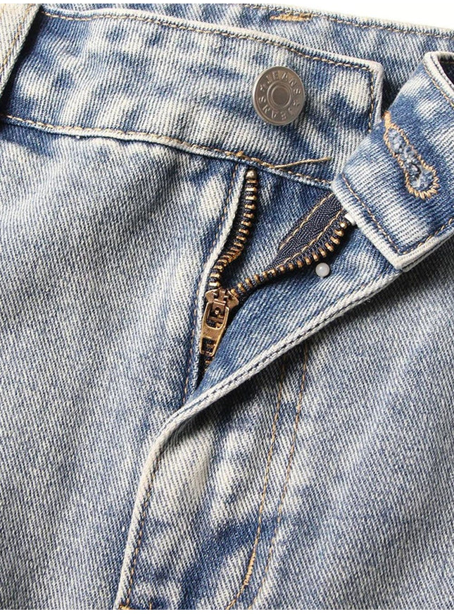 Aster Hollow Out Casual Denim Skirt - Fashion Pov