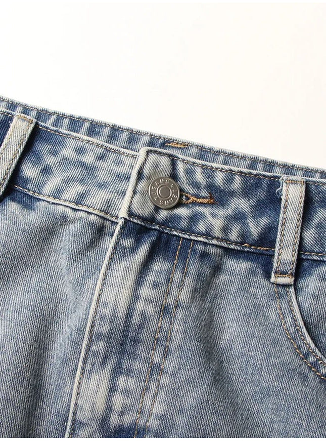 Aster Hollow Out Casual Denim Skirt - Fashion Pov