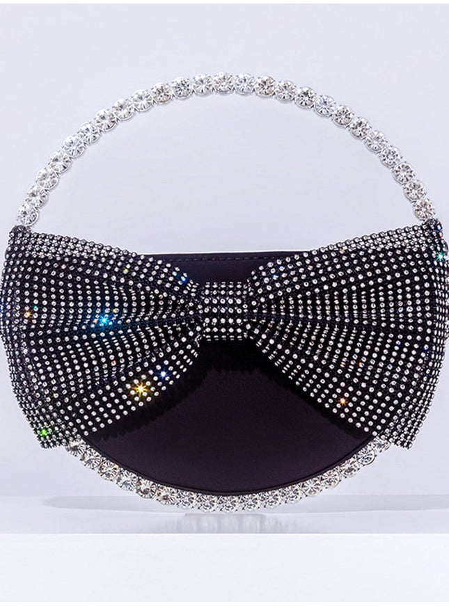 Ayla Round Bow Diamond Bag - Fashion Pov