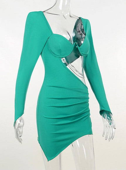 Brooks Diamond Hollow Out Mini Dress - Fashion Pov