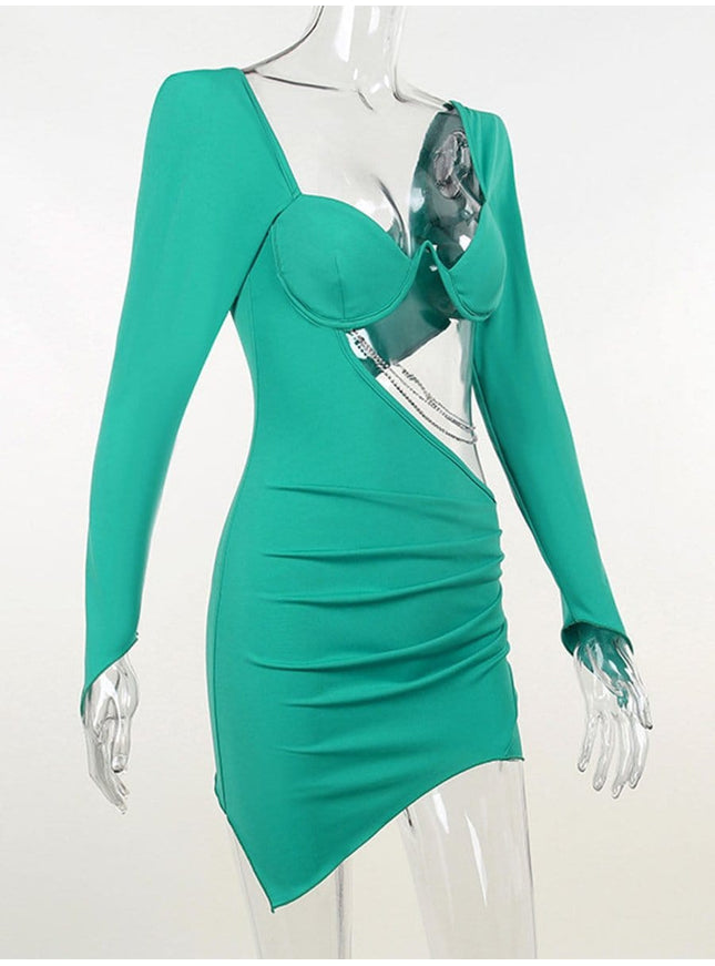 Brooks Diamond Hollow Out Mini Dress - Fashion Pov