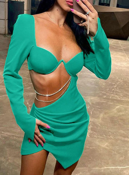 Brooks Diamond Hollow Out Mini Dress - Fashion Pov