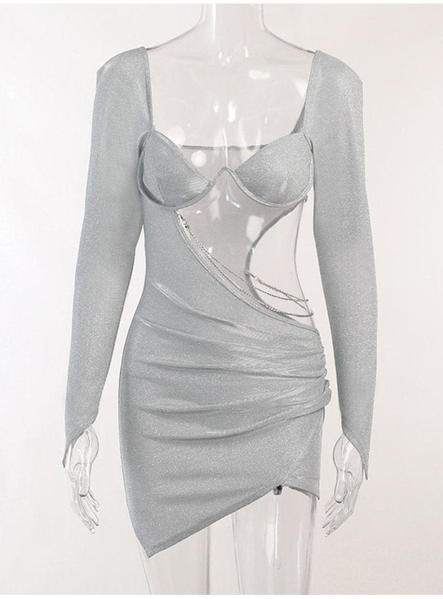 Brooks Diamond Hollow Out Mini Dress - Fashion Pov