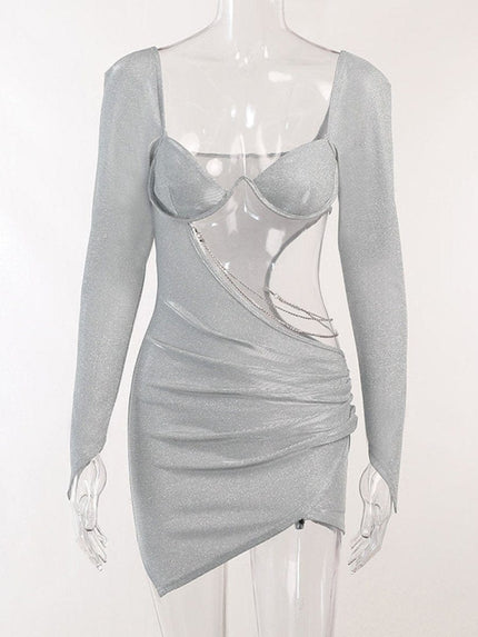 Brooks Diamond Hollow Out Mini Dress - Fashion Pov