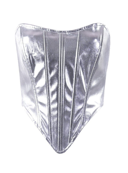 Charlie Metallic Vest Streetwear Top - Fashion Pov