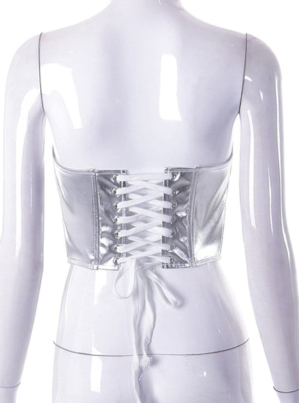 Charlie Metallic Vest Streetwear Top - Fashion Pov