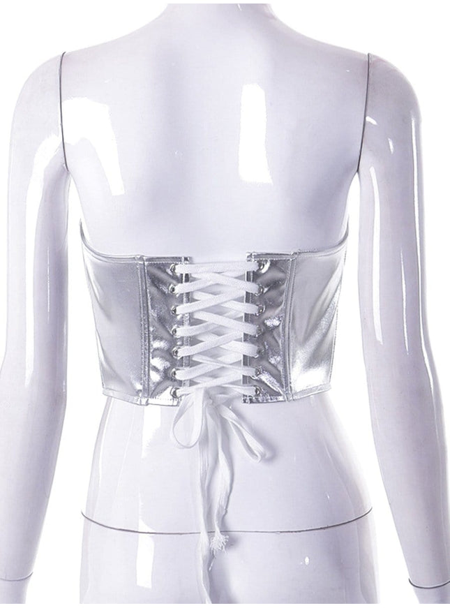 Charlie Metallic Vest Streetwear Top - Fashion Pov