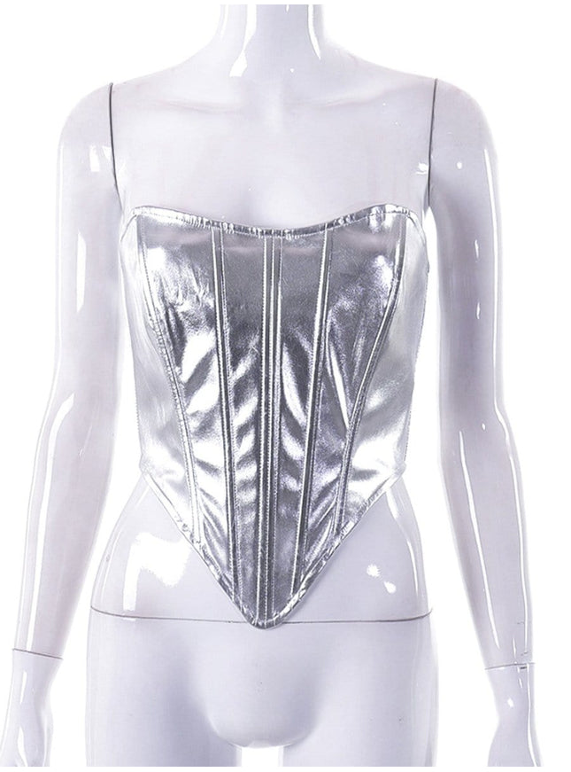 Charlie Metallic Vest Streetwear Top - Fashion Pov
