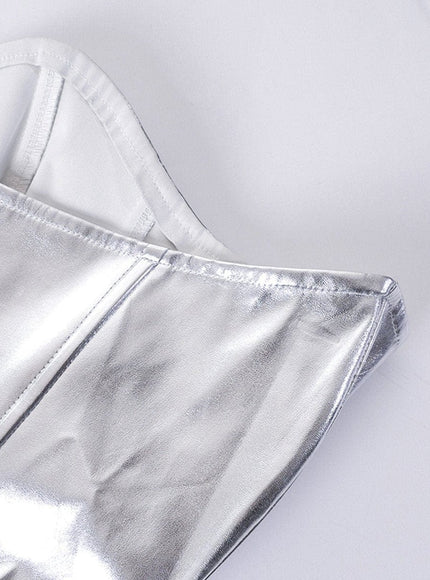 Charlie Metallic Vest Streetwear Top - Fashion Pov