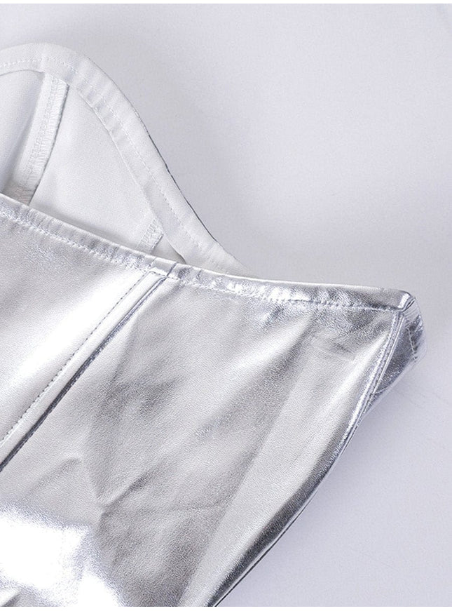 Charlie Metallic Vest Streetwear Top - Fashion Pov