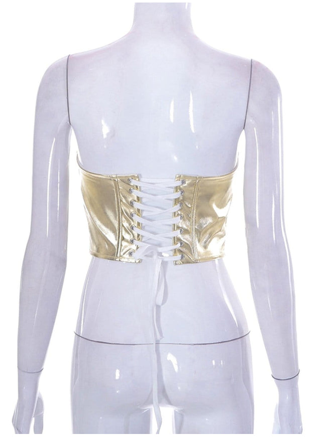 Charlie Metallic Vest Streetwear Top - Fashion Pov