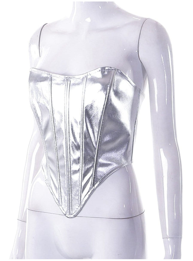 Charlie Metallic Vest Streetwear Top - Fashion Pov