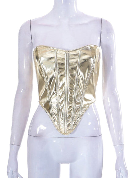 Charlie Metallic Vest Streetwear Top - Fashion Pov