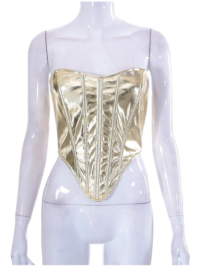 Charlie Metallic Vest Streetwear Top - Fashion Pov