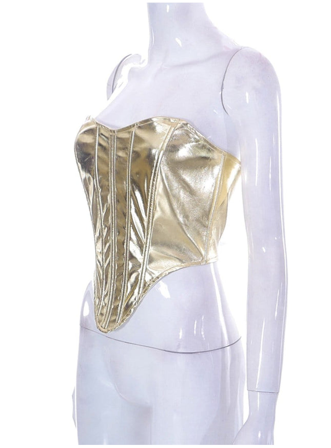 Charlie Metallic Vest Streetwear Top - Fashion Pov