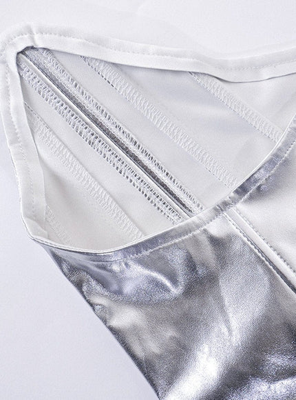 Charlie Metallic Vest Streetwear Top - Fashion Pov