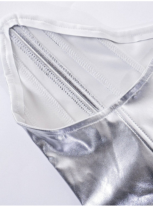 Charlie Metallic Vest Streetwear Top - Fashion Pov